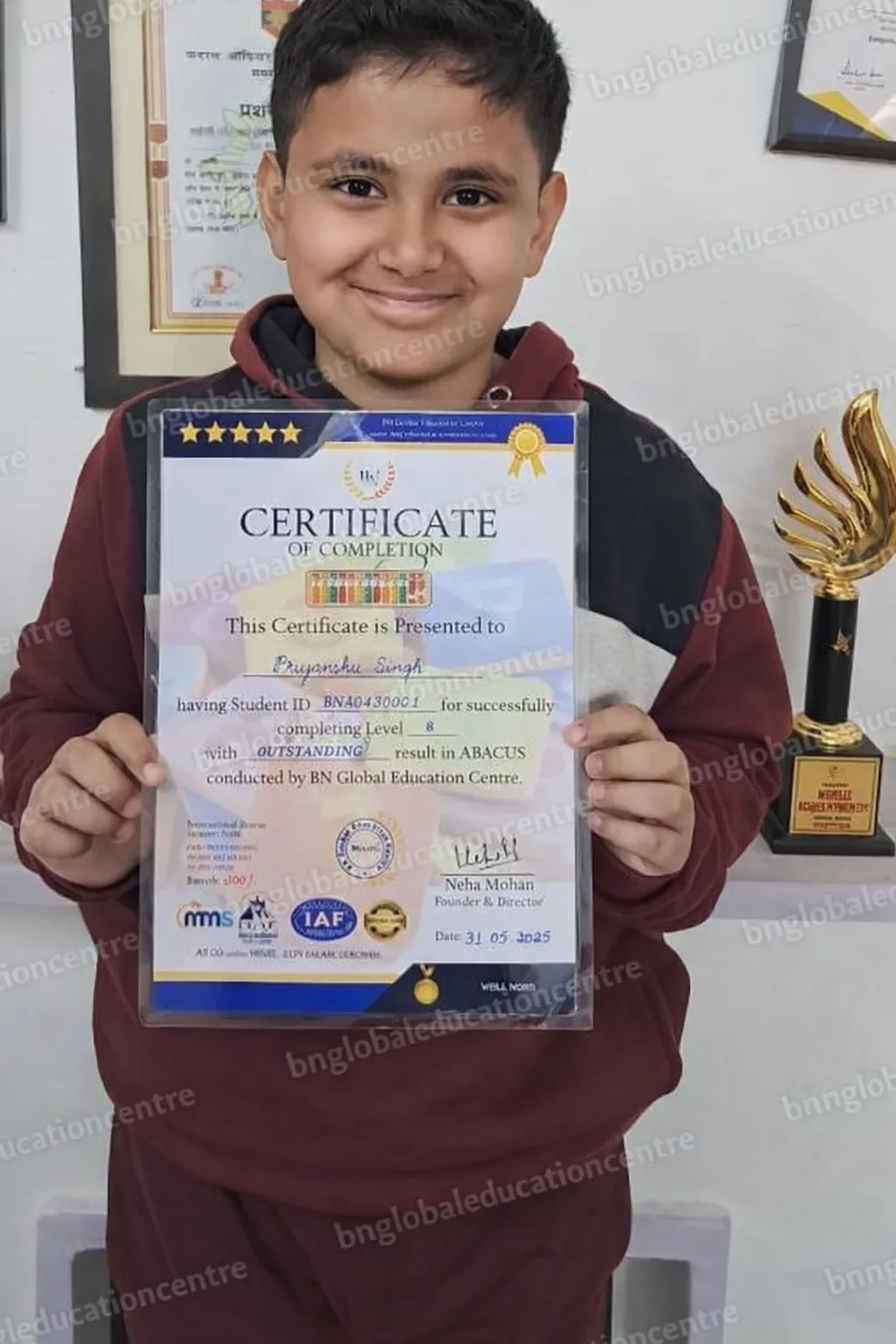 Child learning Abacus mental maths